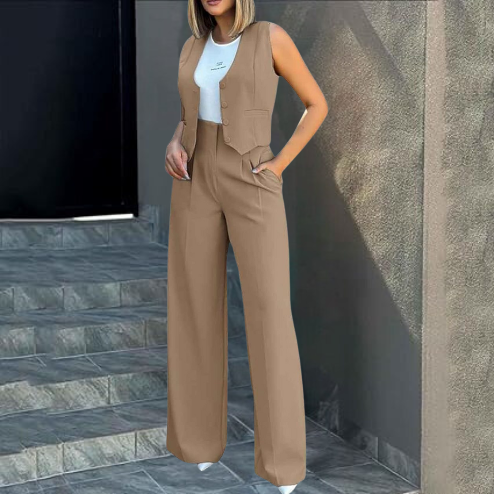 Eliza | Conjunto de Chaleco y Pantalones Casual