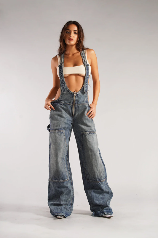 Feliza | Mono de Denim con Escote Profundo en V