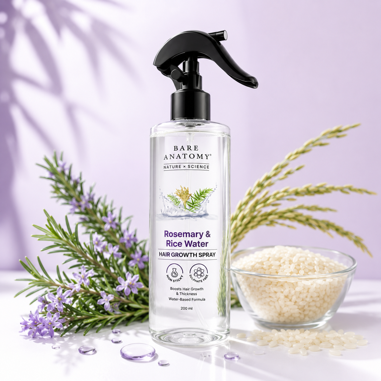 Bare Anatomy Rosemary Rice Water Hair Growth Spray