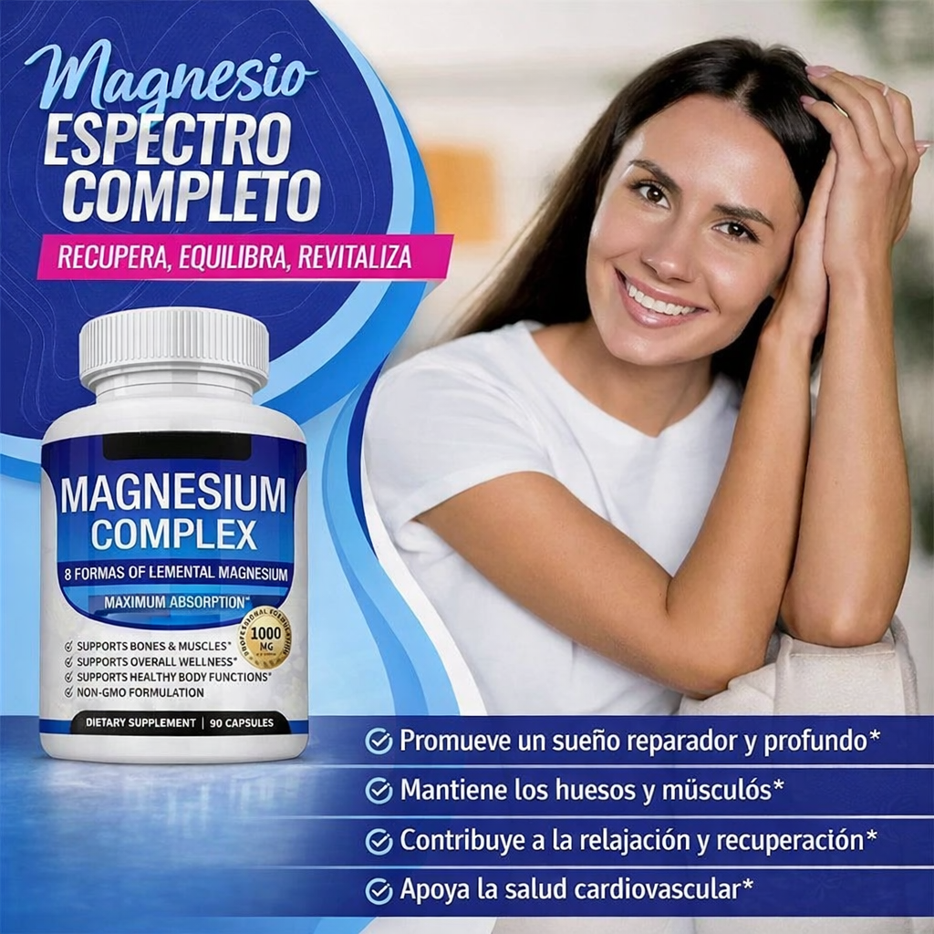Complejo de Magnesio | 8 Suplementos Esenciales de Magnesio en Cápsulas