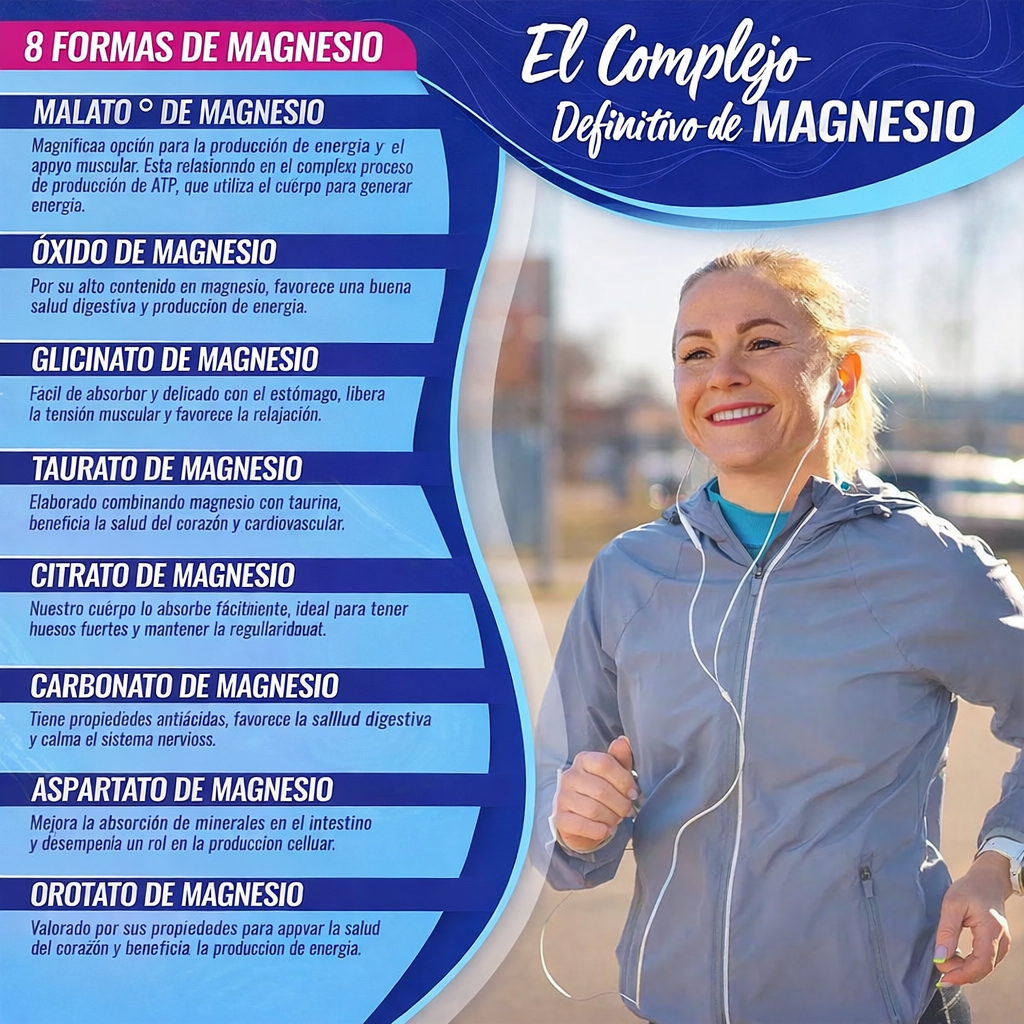 Complejo de Magnesio | 8 Suplementos Esenciales de Magnesio en Cápsulas