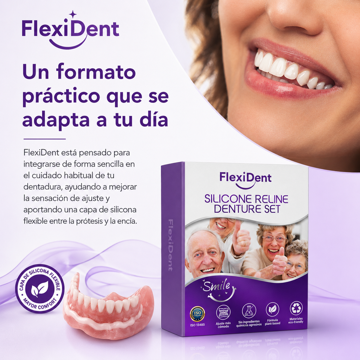FlexiDent | Prótesis Dental de Silicona que se Adapta a Ti