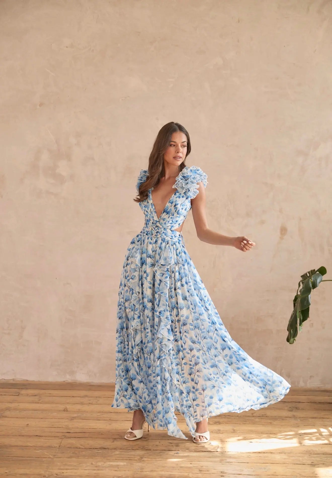 Xelene | Romántico Vestido Largo de Flores