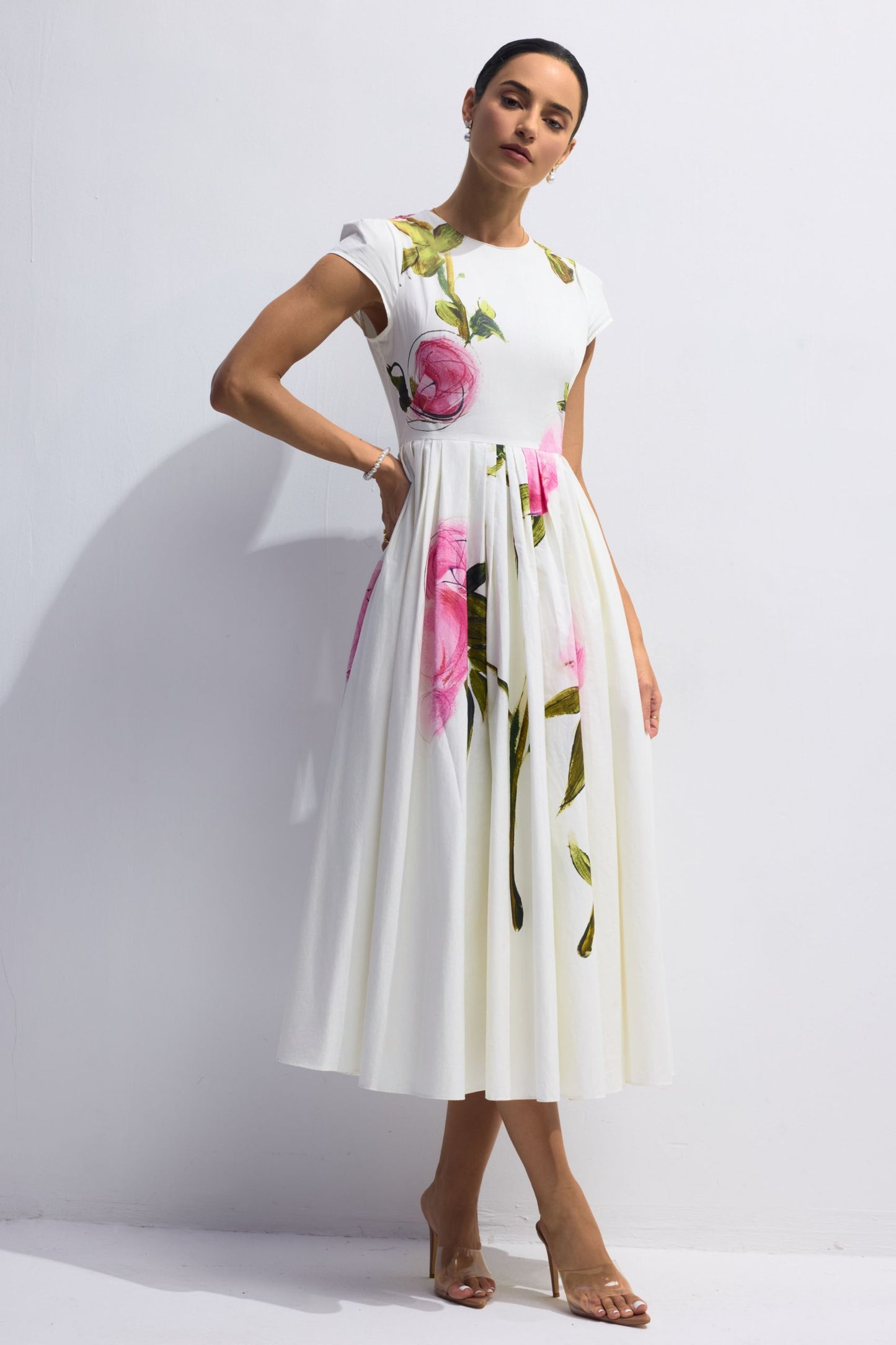 Winona | Vestido Midi de Mangas Cortas