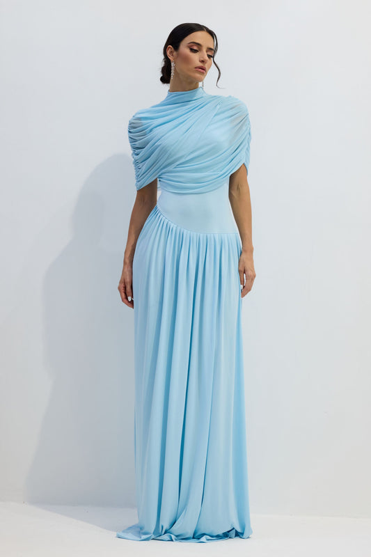 Wren | Vestido Largo Drapeado Asimétrico