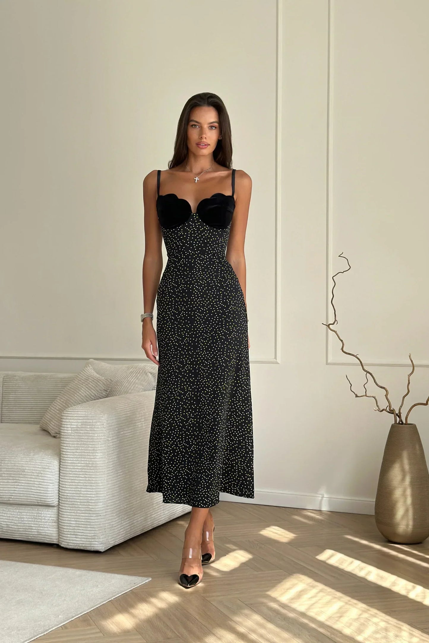 Velia | Vestido Midi de Lunares