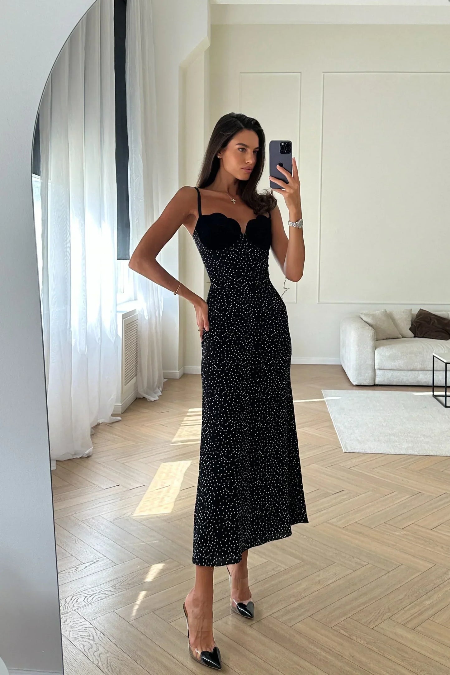 Velia | Vestido Midi de Lunares