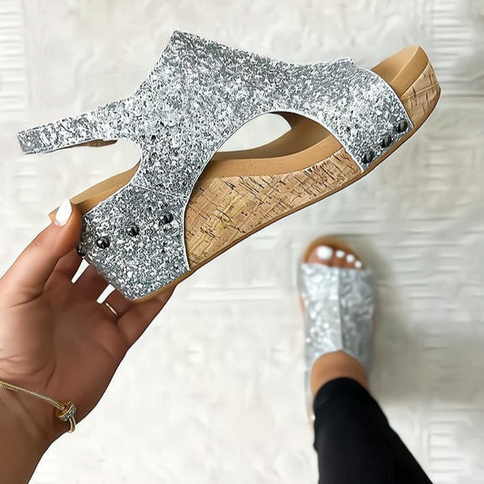 Girard | Sandalias Brillantes de Plataforma