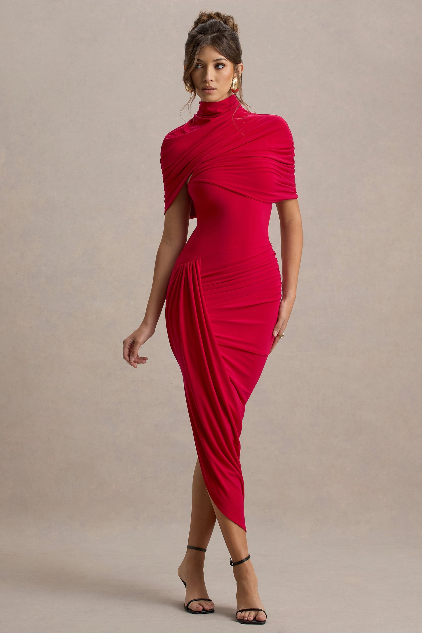 Zelda | Elegante Vestido Midi de Capa Drapeada