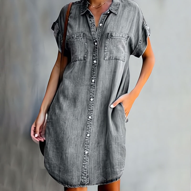 Penélope | Vestido de Denim Cómodo para Mujeres