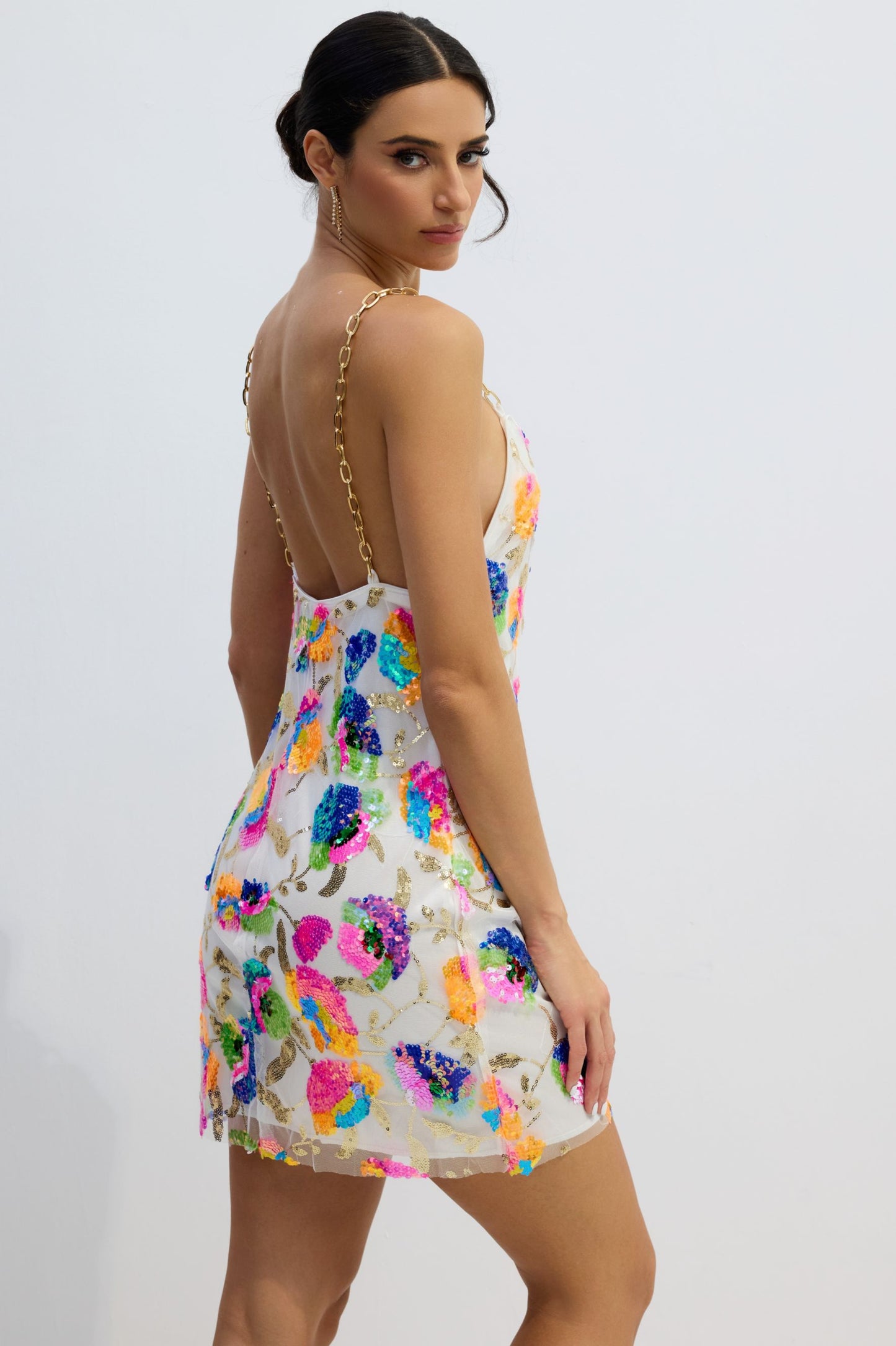 Xelly | Vestido Mini de flores Bordadas
