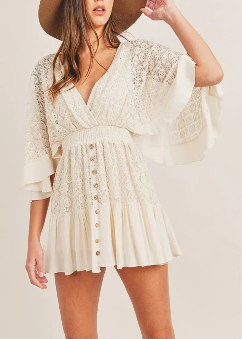 Annaluiza | Vestido Corto de Encaje para el Verano