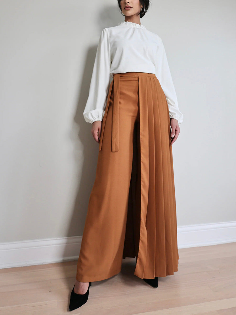 Timi | Pantalones con sobrefalda plisada