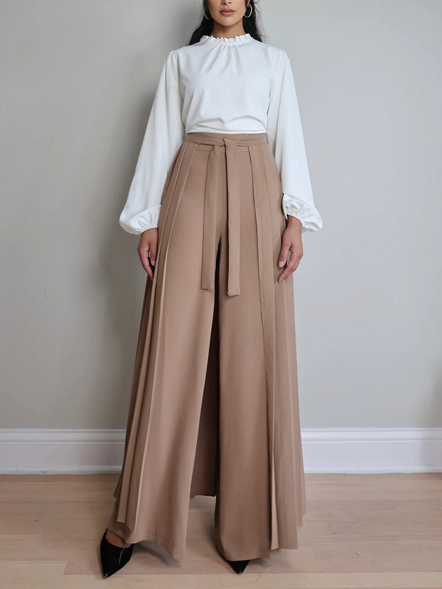 Timi | Pantalones con sobrefalda plisada