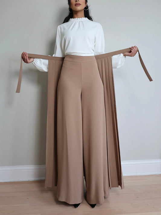 Timi | Pantalones con sobrefalda plisada