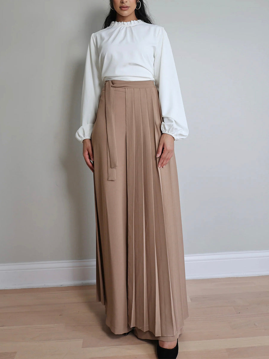 Timi | Pantalones con sobrefalda plisada