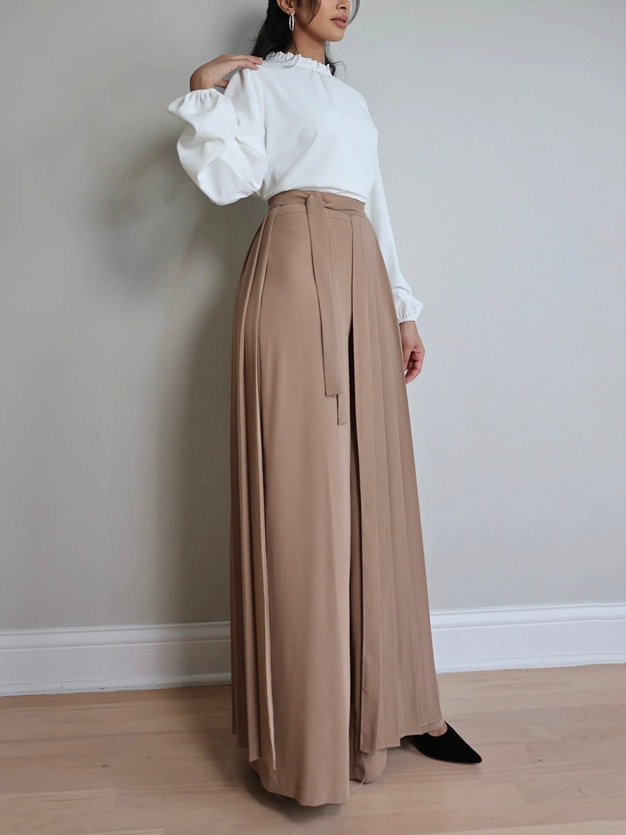 Timi | Pantalones con sobrefalda plisada