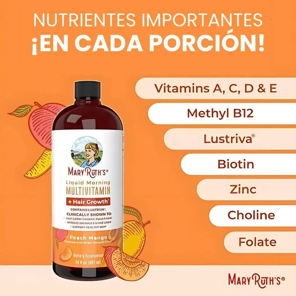 MaryRuth’s Morning Liquid Multivitamin | Cabello Más Grueso Y Abundante