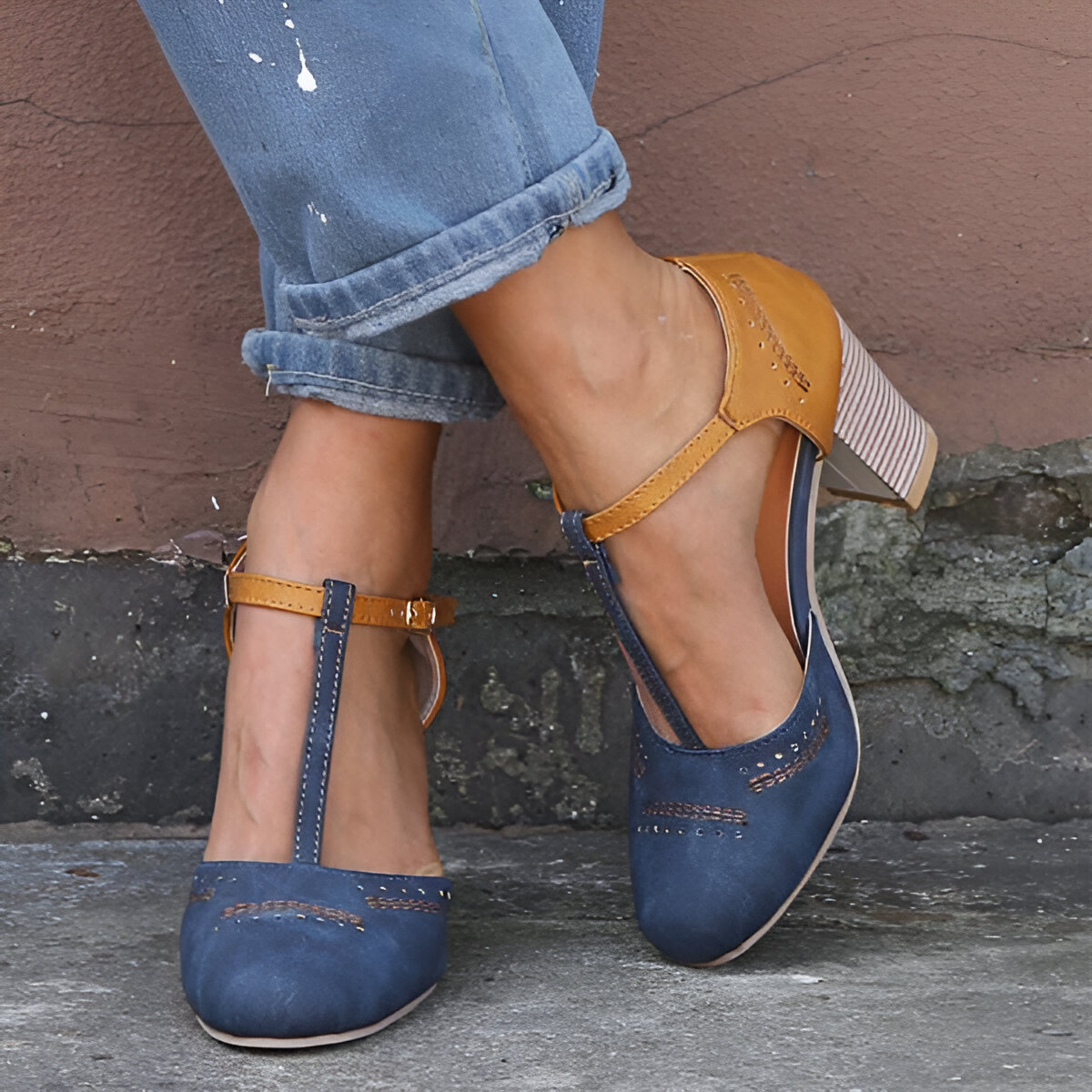 Saya | Zapatos de Tacón de Cuero
