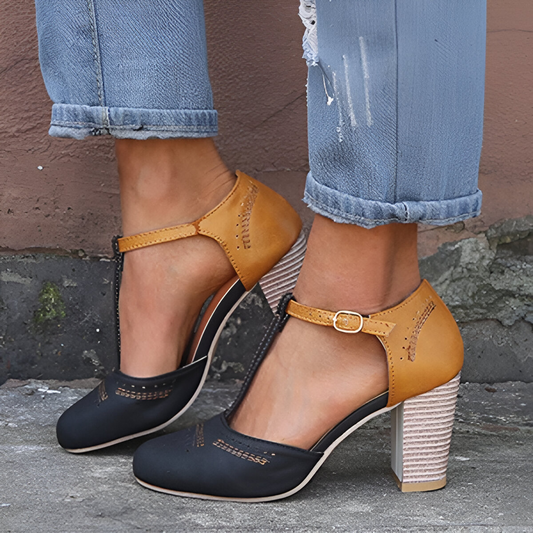 Saya | Zapatos de Tacón de Cuero