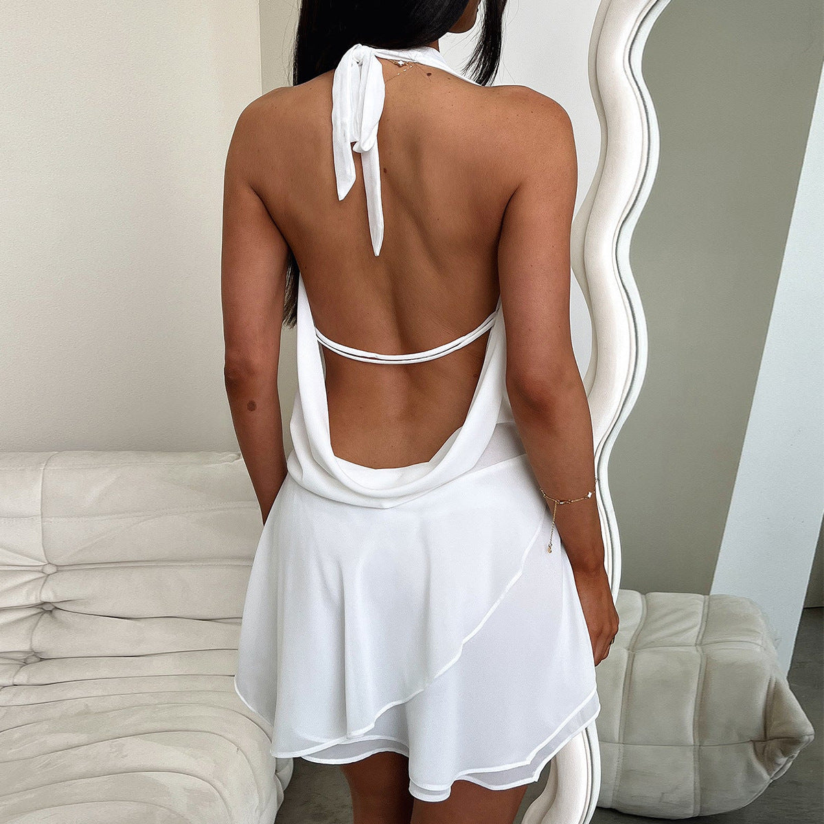 Aziza | Atrevido Minivestido Halter de Espalda Descubierta