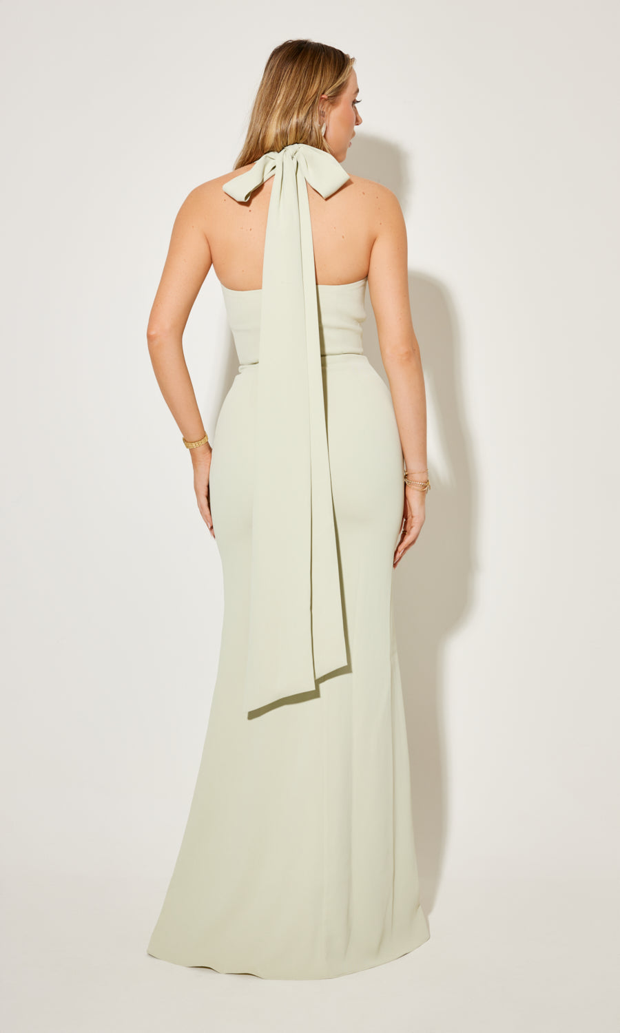 Vasilisa | Vestido Elegante con Cuello Americano y Lazo en la Espalda