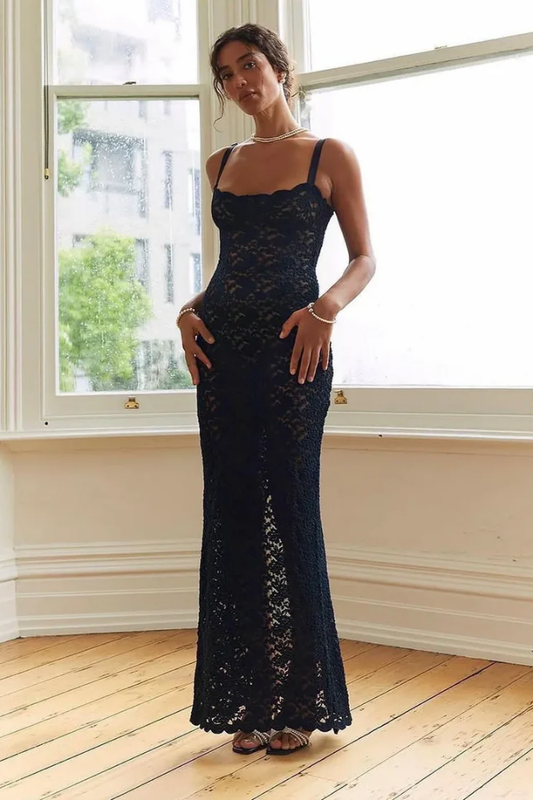 Zamira | Vestido de Encaje Negro