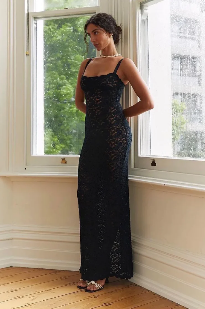 Zamira | Vestido de Encaje Negro