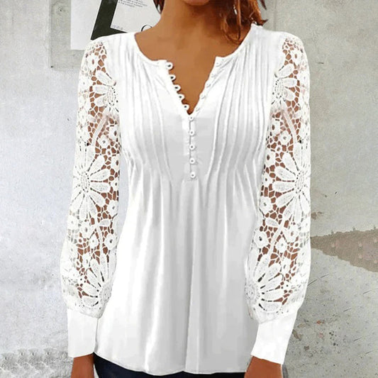 Sidney | Camisa de Manga Larga con Escote en V Elegante