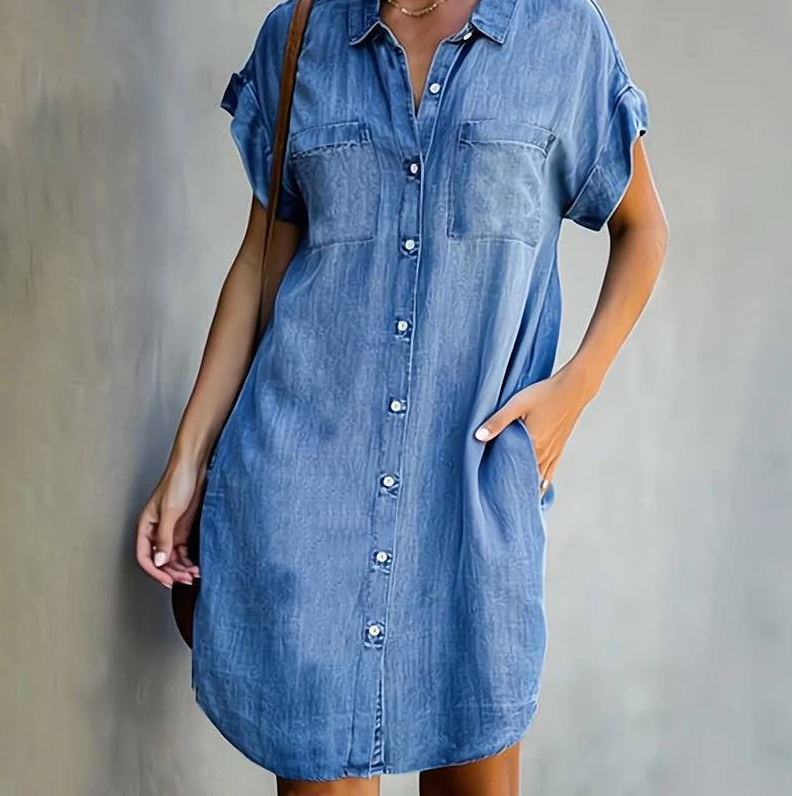 Penélope | Vestido de Denim Cómodo para Mujeres