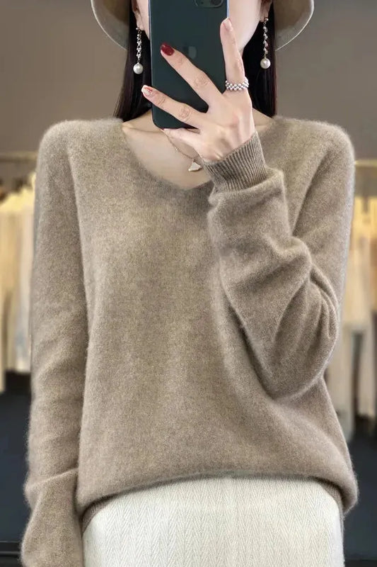 Milano | Suéter con escote en V estilo cachemira