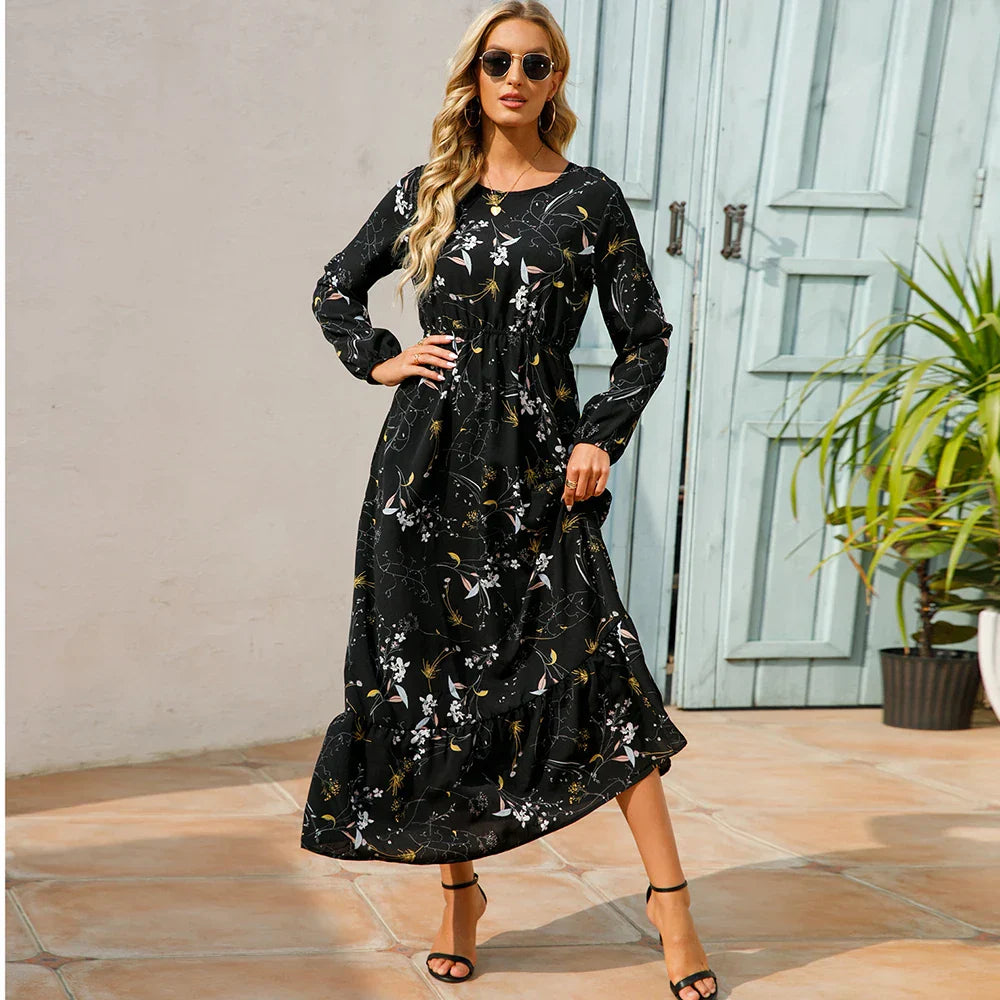 Chelsia | Vestido floral de mangas largas