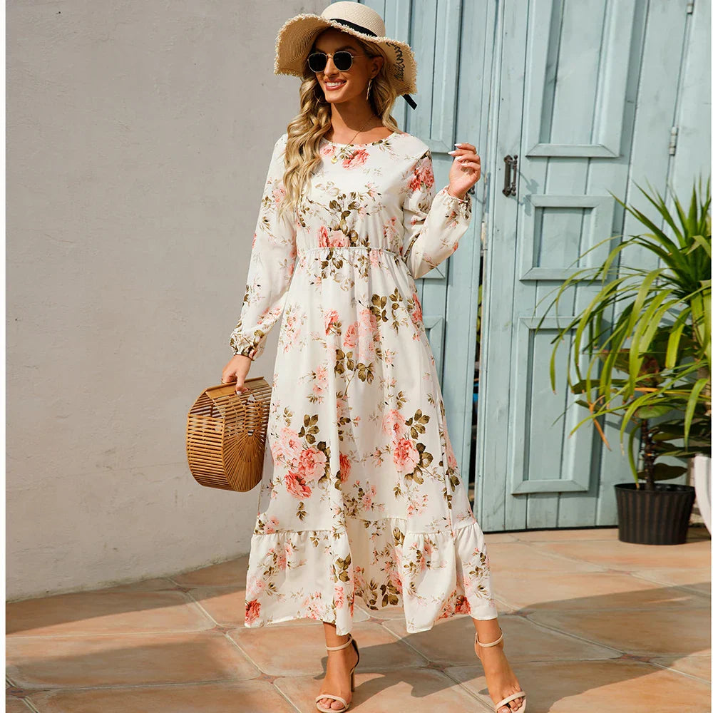 Chelsia | Vestido floral de mangas largas
