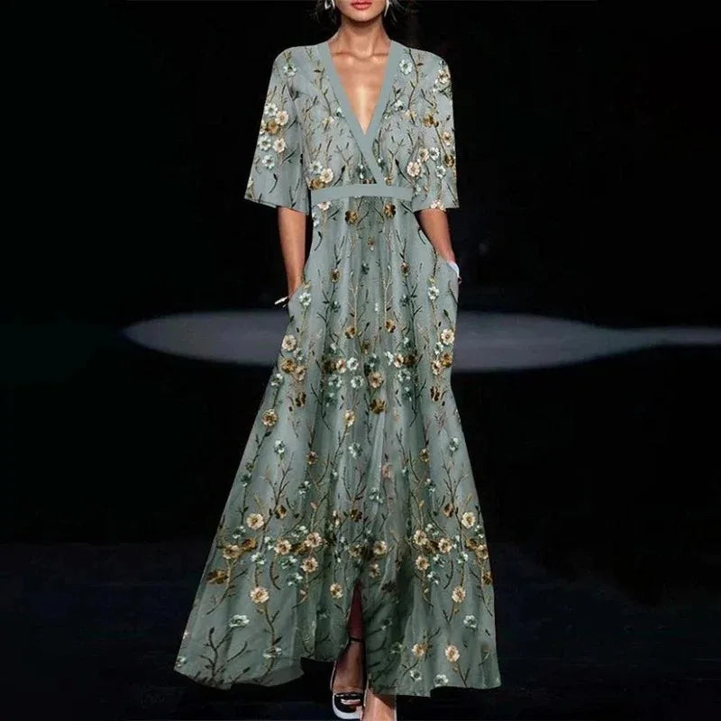 Jamie | Elegante Vestido Maxi con Estampado Floral