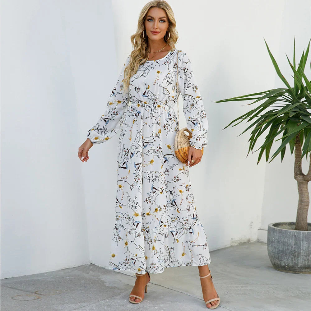 Chelsia | Vestido floral de mangas largas