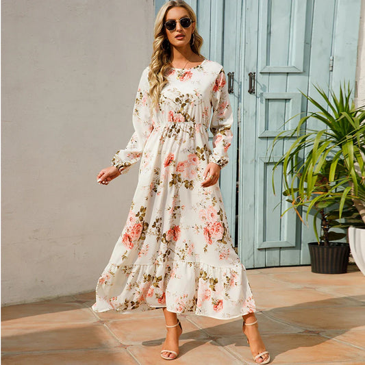 Chelsia | Vestido floral de mangas largas