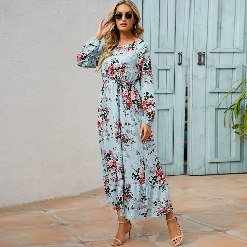 Chelsia | Vestido floral de mangas largas