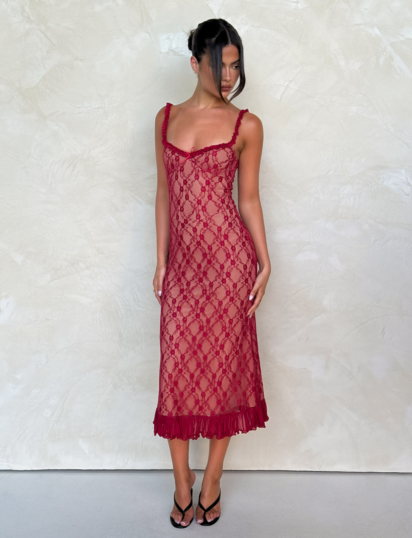 Xamira | Vestido Midi Elegante de Encaje