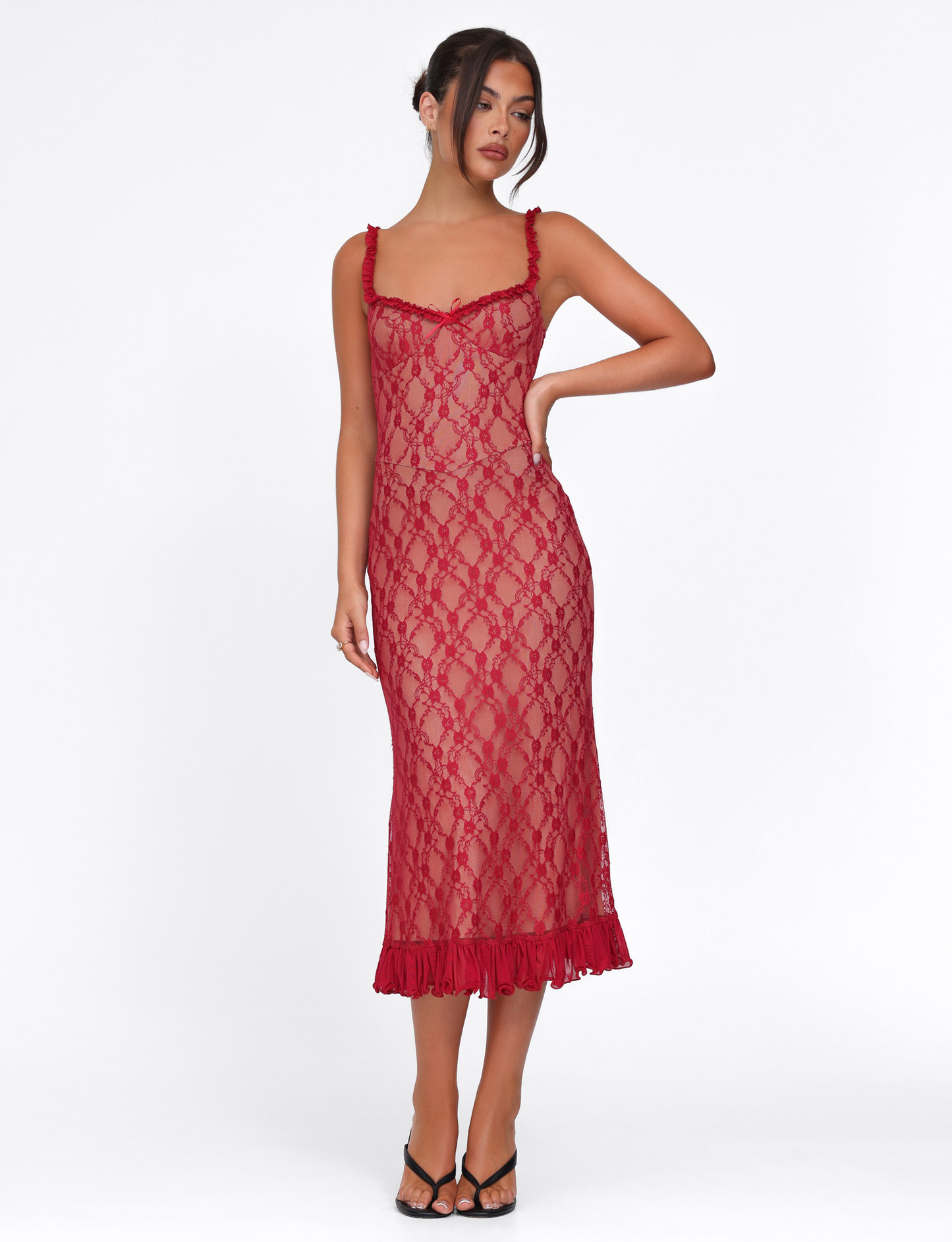 Xamira | Vestido Midi Elegante de Encaje
