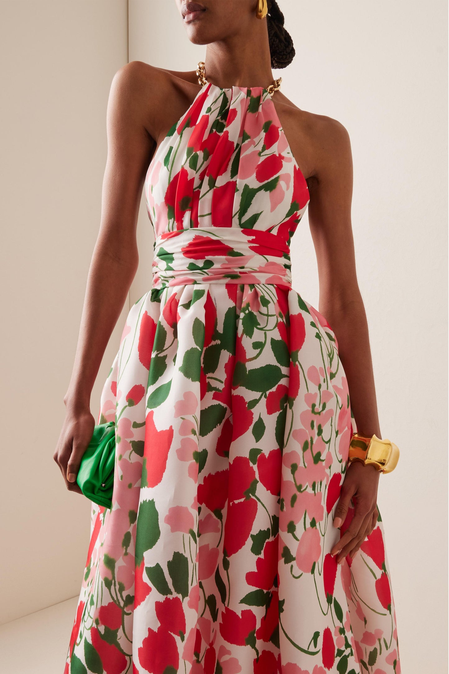 Wilma | Vestido Largo Floral con Cuello Halter