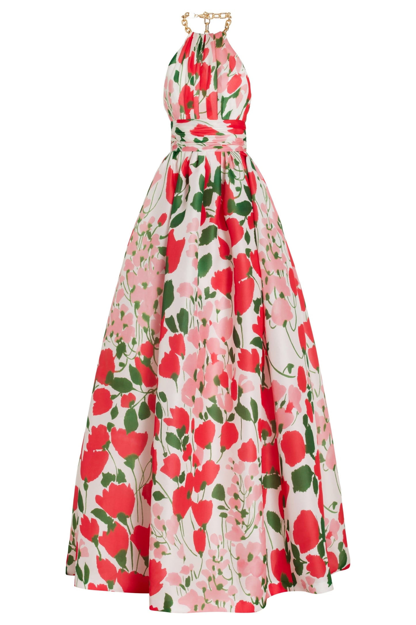 Wilma | Vestido Largo Floral con Cuello Halter