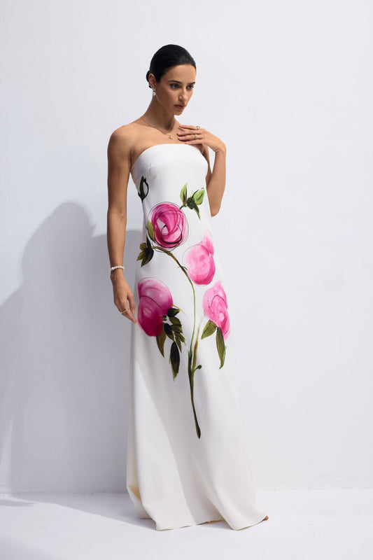 Weslynn | Vestido Largo con Estampado de Grandes Flores
