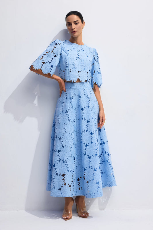 Wildelia | Conjunto de Falda Larga y Top de Manga