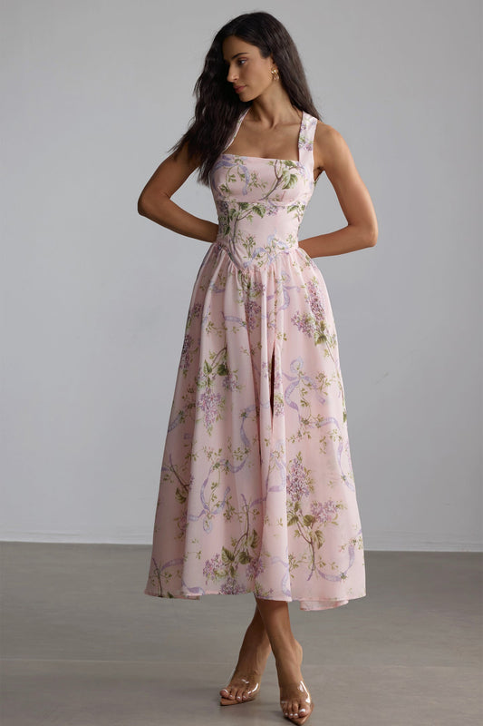 Winry | Vestido Floral con Espalda Descubierta
