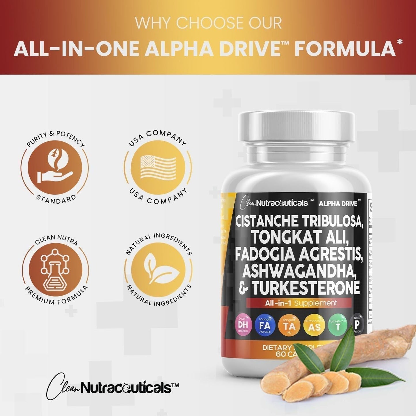 AlphaMen | Apoyo Herbal para la Testosterona, Fuerza y Vitalidad