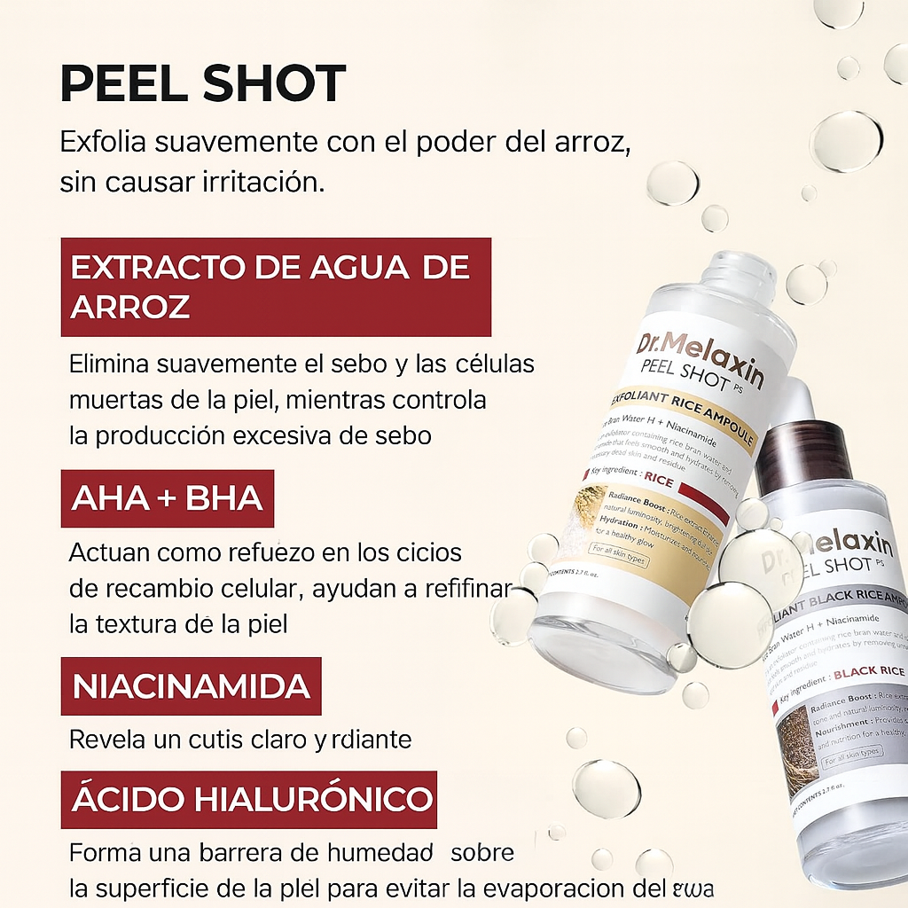 Peel Shot Glow | Exfoliante Facial de Arroz