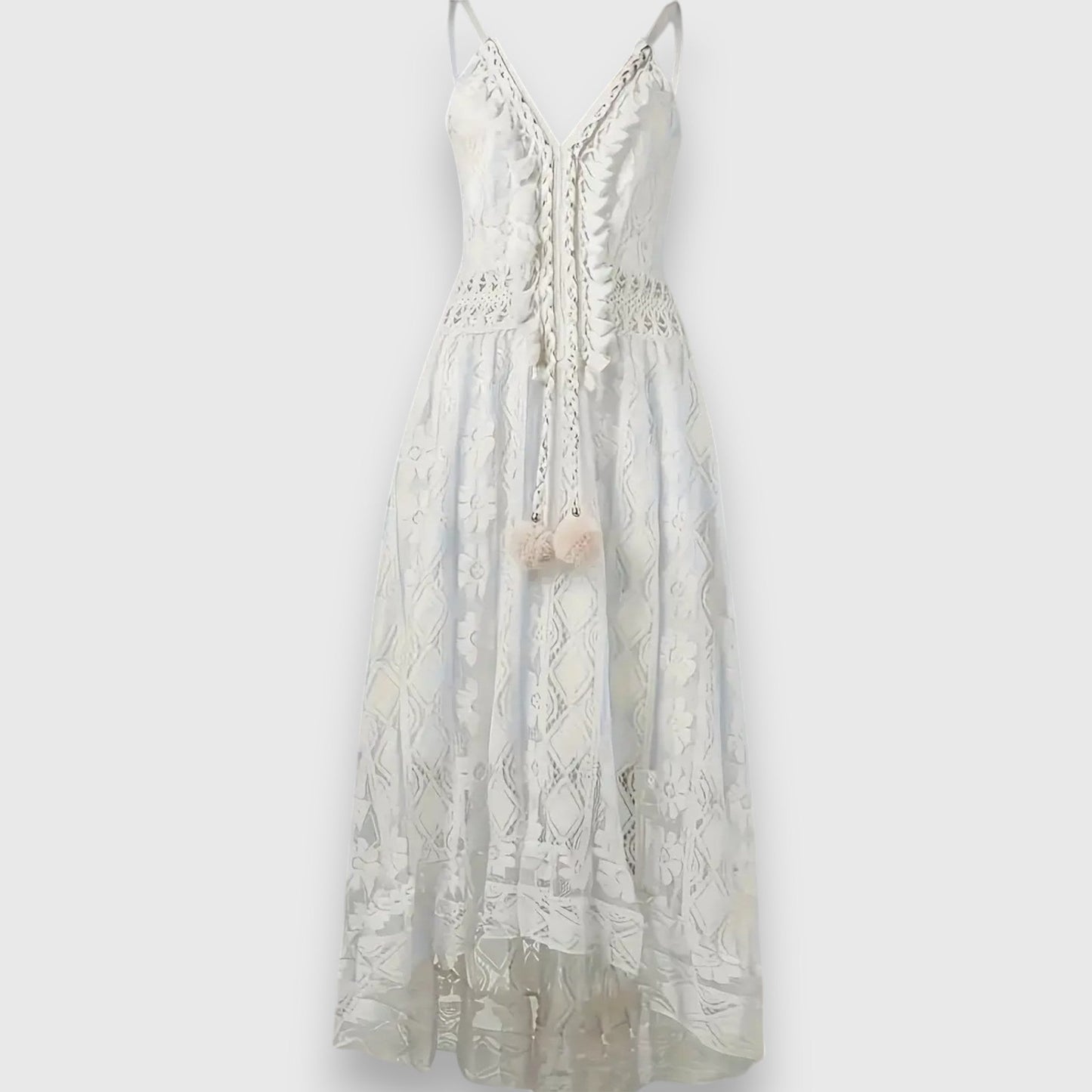 Fleir | Vestido Largo de Encaje Floral