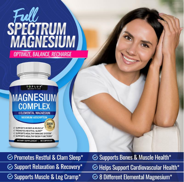 Complejo de Magnesio | 8 Suplementos Esenciales de Magnesio en Cápsulas