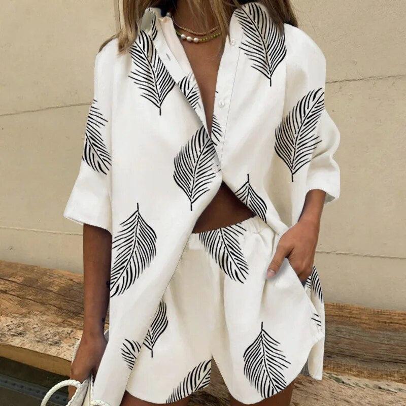 Belle | Conjunto con Estampado de Hojas Tropicales