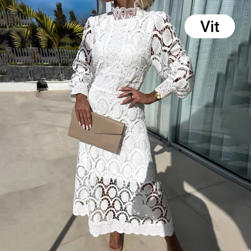 Nila | Vestido Largo de Encaje en Estilo Francés